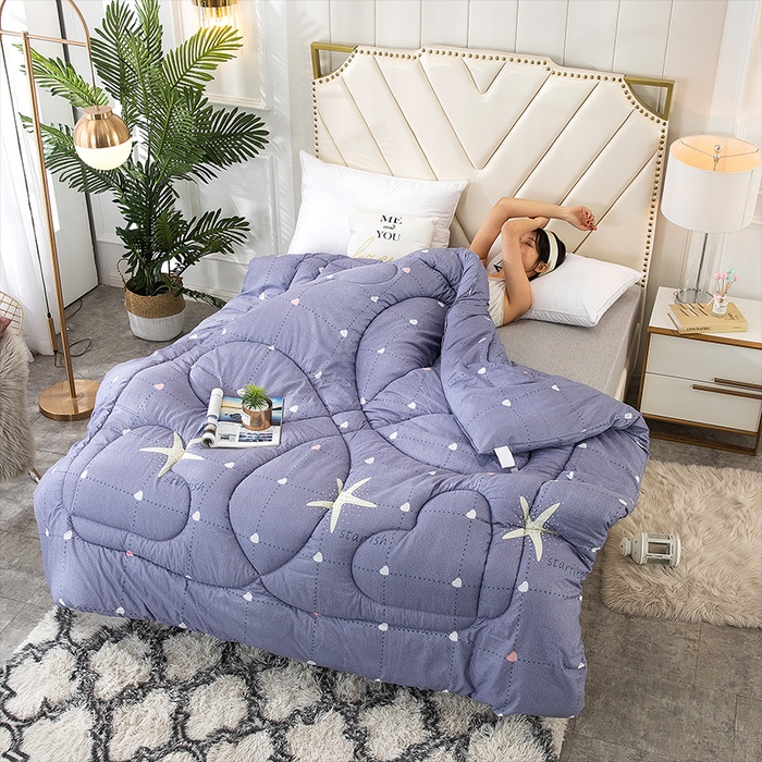 91家纺网 家纺一手货源 找家纺 悦织湾家纺 2025新款仿棉印花纯色学生被春秋被冬被四季通用被子被芯量多价优整年不断货 海星派对