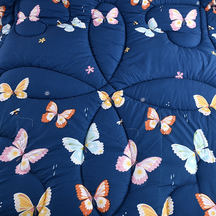 91家纺网 家纺一手货源 找家纺 悦织湾家纺 2025新款仿棉印花纯色学生被春秋被冬被四季通用被子被芯量多价优整年不断货 蝴蝶飞飞