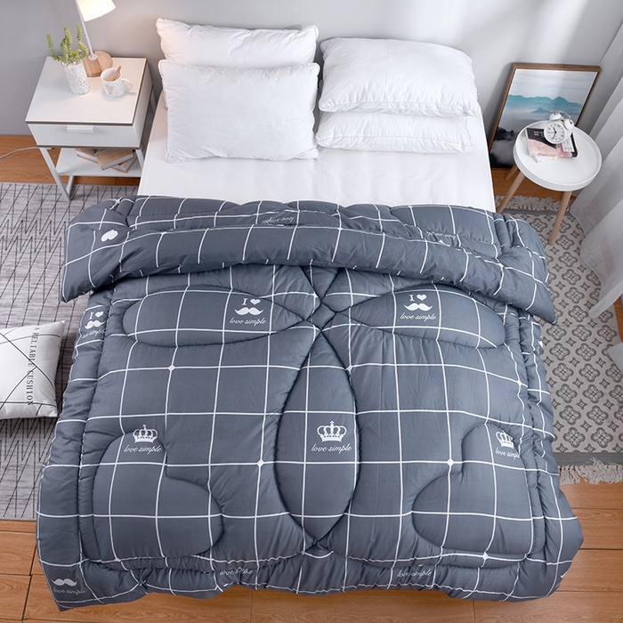 91家纺网 家纺一手货源 找家纺 悦织湾家纺 2025新款仿棉印花纯色学生被春秋被冬被四季通用被子被芯量多价优整年不断货 皇冠