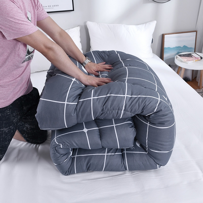 91家纺网 家纺一手货源 找家纺 悦织湾家纺 2025新款仿棉印花纯色学生被春秋被冬被四季通用被子被芯量多价优整年不断货 皇冠