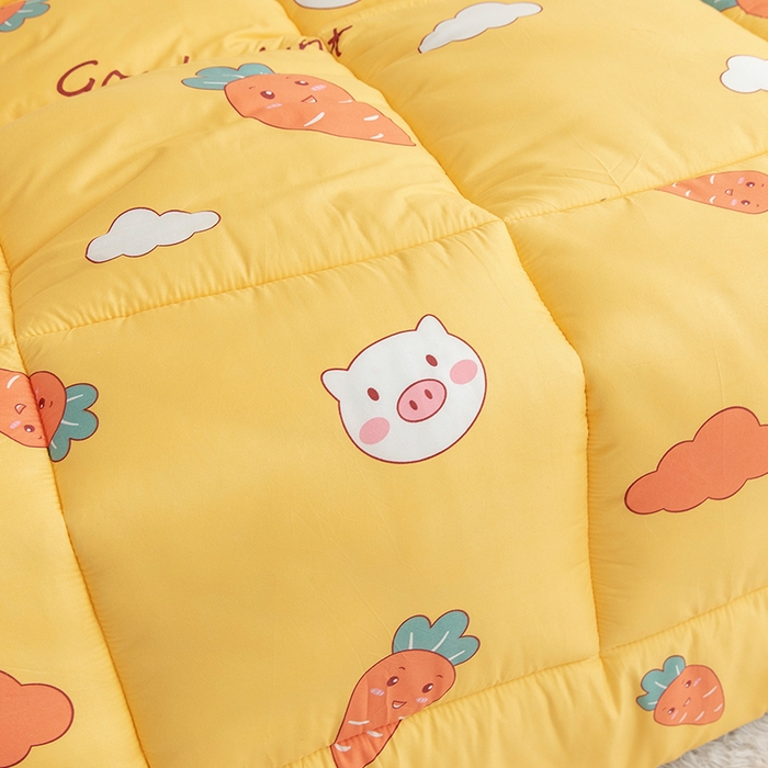 91家纺网 家纺一手货源 找家纺 悦织湾家纺 2025新款仿棉印花纯色学生被春秋被冬被四季通用被子被芯量多价优整年不断货 萝卜