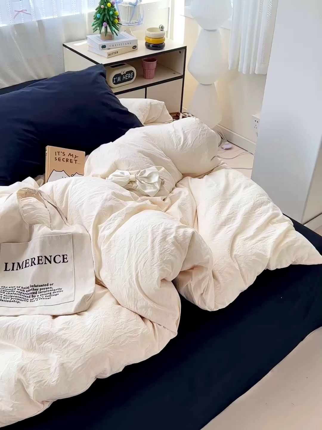 91家纺网 家纺一手货源 找家纺 繁花家居 2025新款高克重撞色水洗棉四件套 可可白酷黑