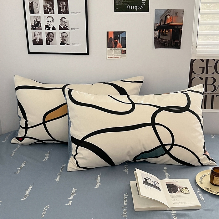 91家纺网 家纺一手货源 找家纺 （总）吉象家纺 2025新款全棉纯棉印花北欧简约系列四件套