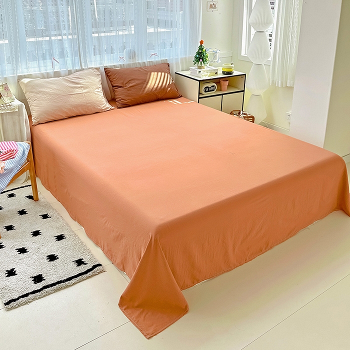 91家纺网 家纺一手货源 找家纺 繁花家居 2025新款高克重撞色水洗棉四件套 摩卡