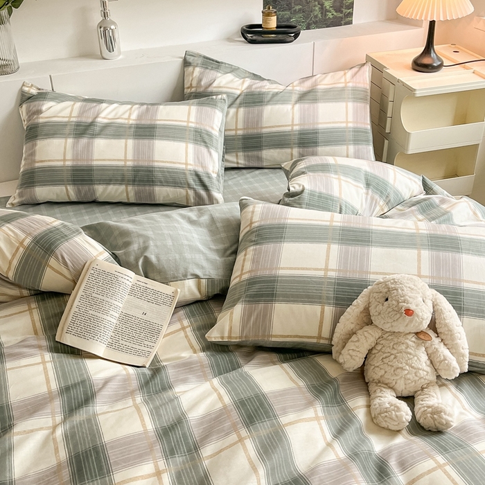 91家纺网 家纺一手货源 找家纺 吉象家纺 2025新款全棉纯棉印花北欧简约系列四件套 布里克