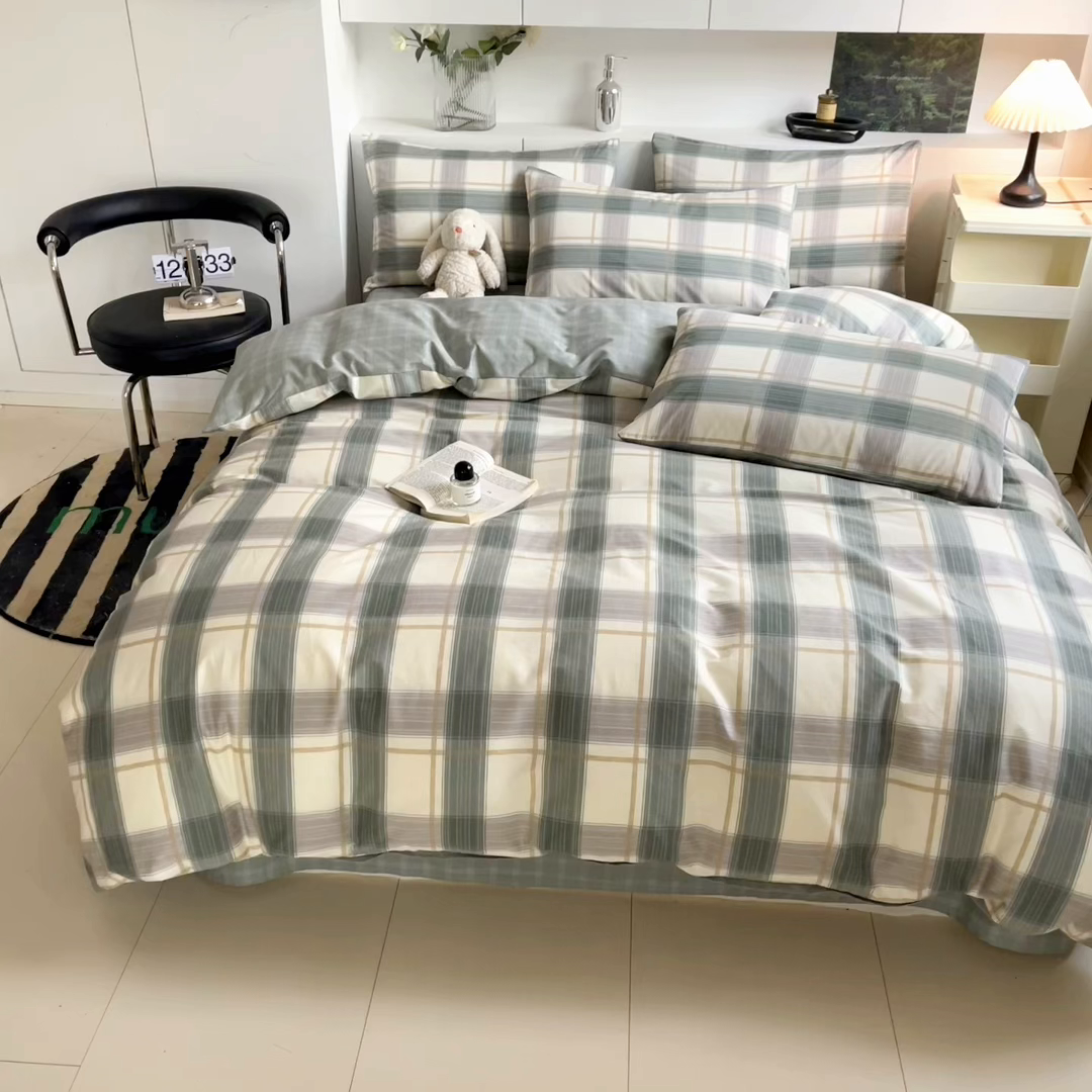 91家纺网 家纺一手货源 找家纺 吉象家纺 2025新款全棉纯棉印花北欧简约系列四件套 布里克