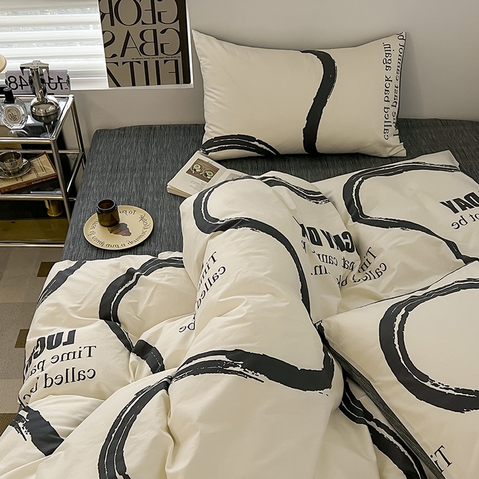 91家纺网 家纺一手货源 找家纺 吉象家纺 2025新款全棉纯棉印花北欧简约系列四件套 凯文