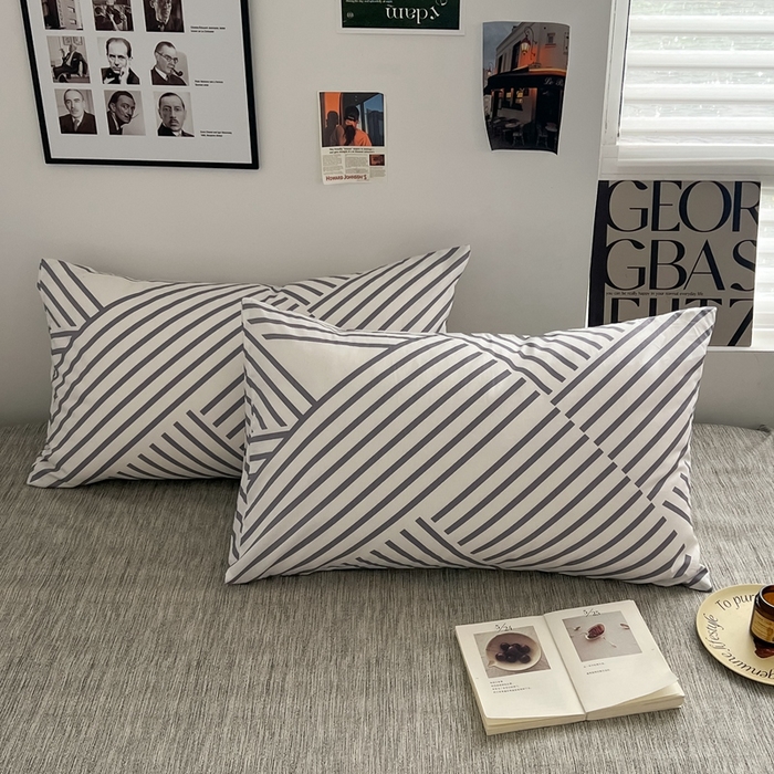 91家纺网 家纺一手货源 找家纺 吉象家纺 2025新款全棉纯棉印花北欧简约系列四件套 语初灰