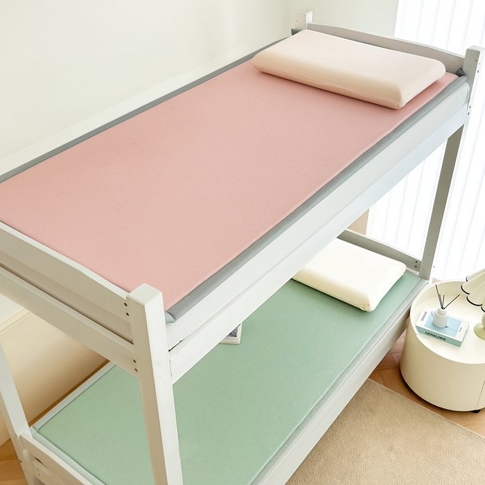 91家纺网 家纺一手货源 找家纺 卡罗兰 2025新款碳光冰丝按摩学生床垫床褥 双面 四季通用 水绿