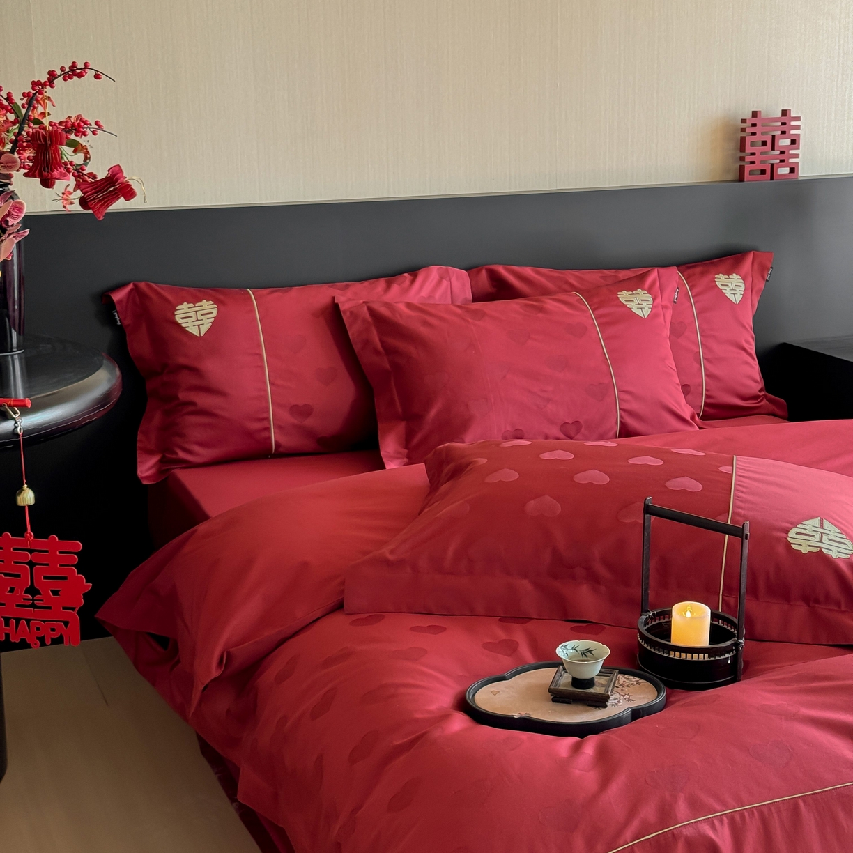 91家纺网 家纺一手货源 找家纺 （总）佳汐蓝家纺 2025秋冬新款100S澳棉全棉纯棉刺绣四件套