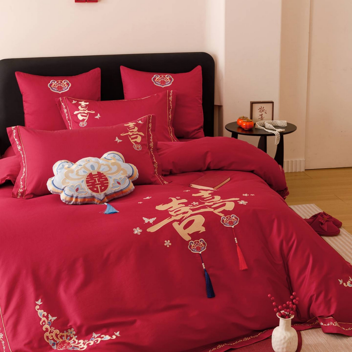 91家纺网 家纺一手货源 找家纺 （总）佳汐蓝家纺 2025秋冬新款100S澳棉全棉纯棉刺绣四件套