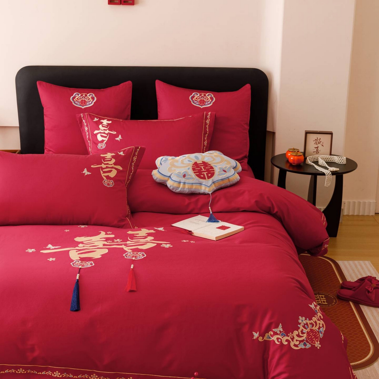 91家纺网 家纺一手货源 找家纺 （总）佳汐蓝家纺 2025秋冬新款100S澳棉全棉纯棉刺绣四件套