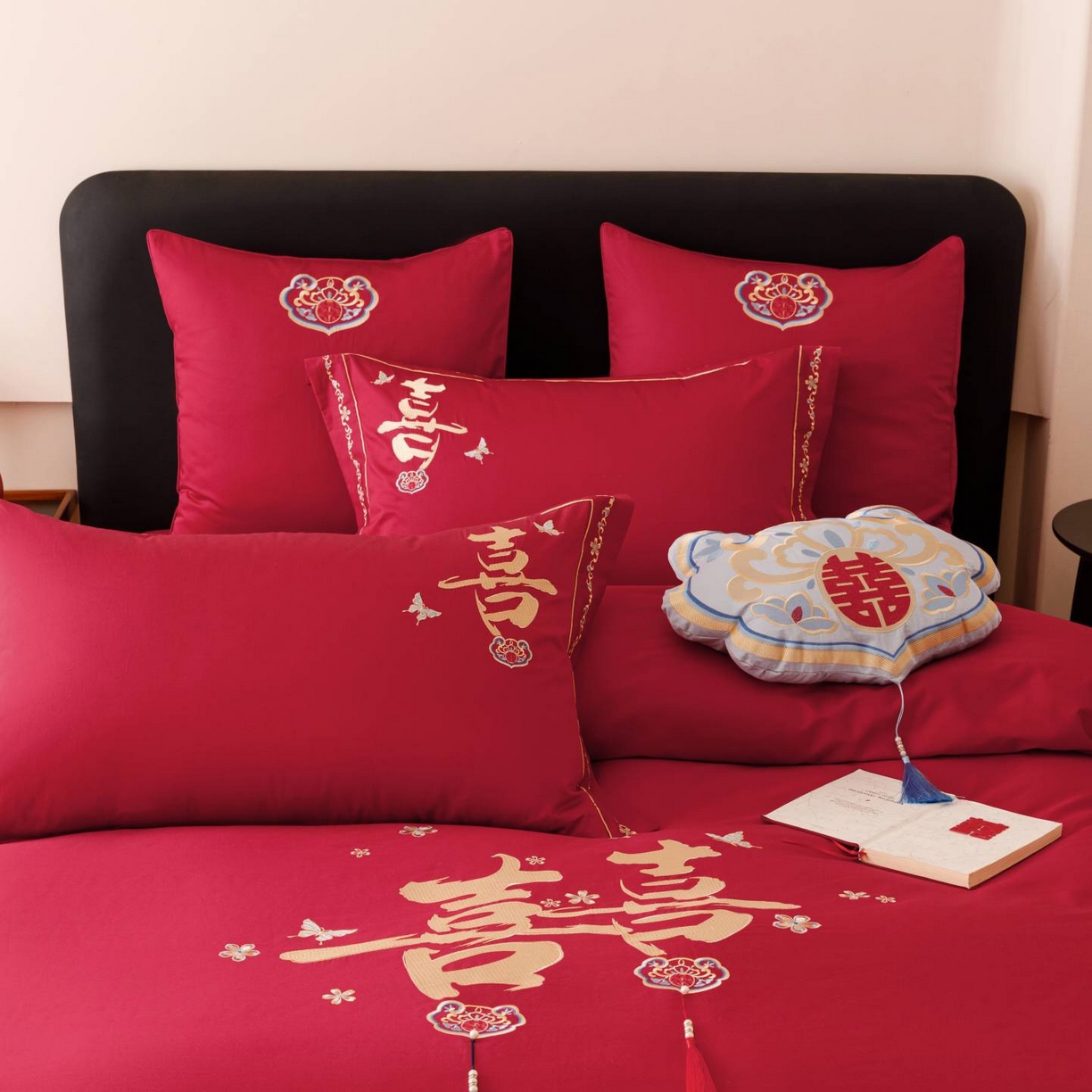 91家纺网 家纺一手货源 找家纺 （总）佳汐蓝家纺 2025秋冬新款100S澳棉全棉纯棉刺绣四件套