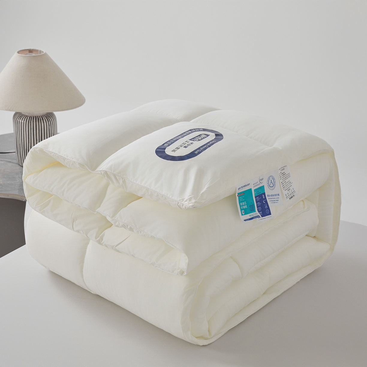 91家纺网 家纺一手货源 找家纺 帕芬鸟家纺 2025新款零压力太空被被子被芯系列 奶芙白