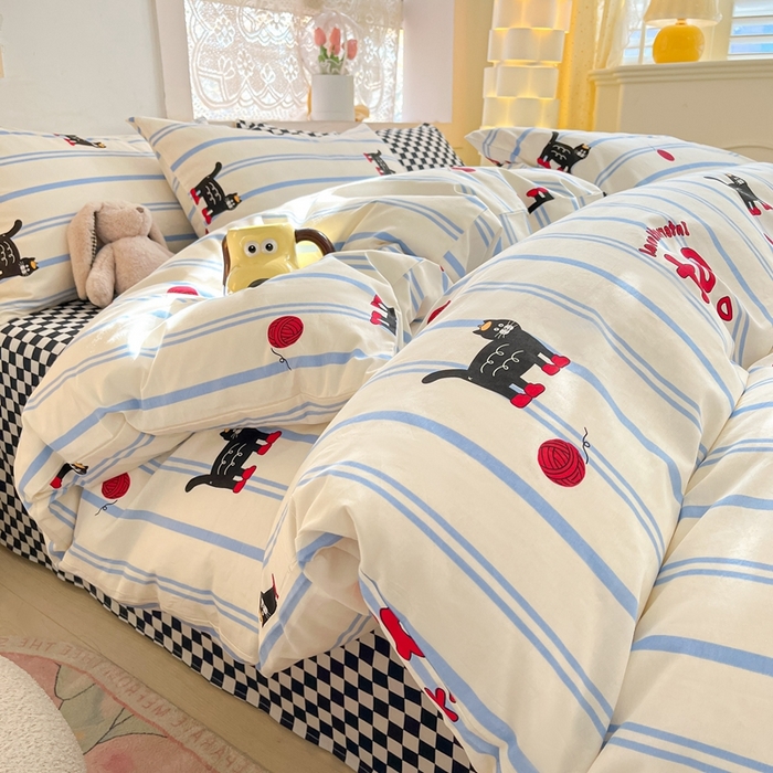 （总）吉象家纺 2025新款亲肤舒适全棉纯棉小清新卡通系列四件套