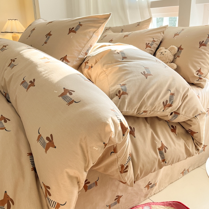 91家纺网 家纺一手货源 找家纺 （总）吉象家纺 2025新款亲肤舒适全棉纯棉小清新卡通系列四件套