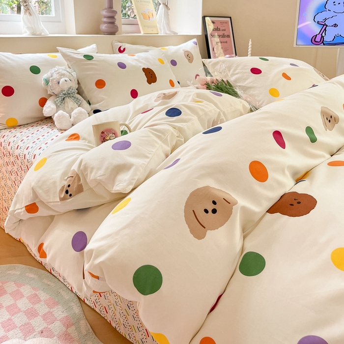 91家纺网 家纺一手货源 找家纺 （总）吉象家纺 2025新款亲肤舒适全棉纯棉小清新卡通系列四件套