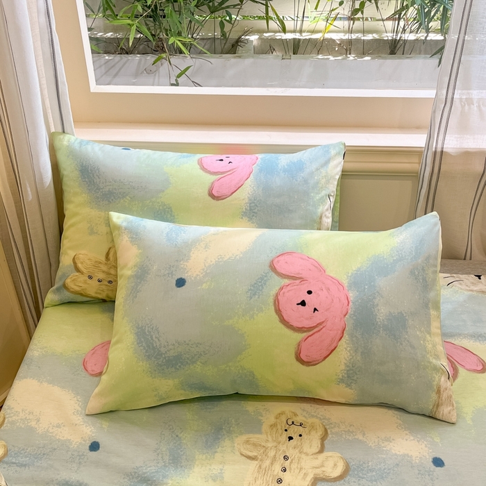 91家纺网 家纺一手货源 找家纺 吉象家纺 2025新款亲肤舒适全棉纯棉小清新卡通系列四件套 蜡笔画