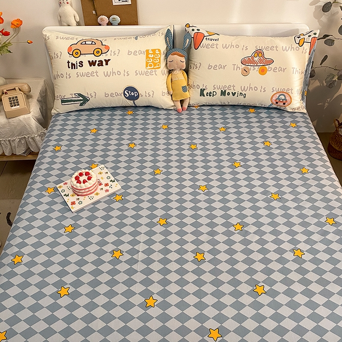 91家纺网 家纺一手货源 找家纺 吉象家纺 2025新款亲肤舒适全棉纯棉小清新卡通系列四件套 汽车向导