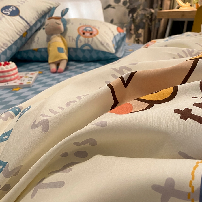 91家纺网 家纺一手货源 找家纺 吉象家纺 2025新款亲肤舒适全棉纯棉小清新卡通系列四件套 汽车向导
