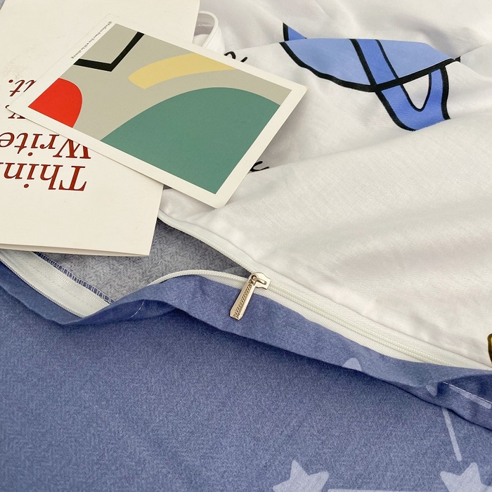 91家纺网 家纺一手货源 找家纺 吉象家纺 2025新款亲肤舒适全棉纯棉小清新卡通系列四件套 太空旅行