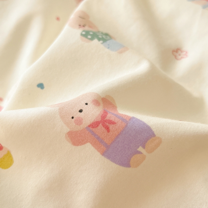 91家纺网 家纺一手货源 找家纺 吉象家纺 2025新款亲肤舒适全棉纯棉小清新卡通系列四件套 兔巴巴