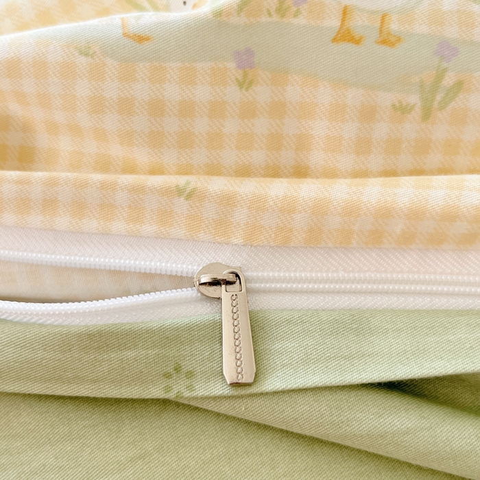 91家纺网 家纺一手货源 找家纺 吉象家纺 2025新款亲肤舒适全棉纯棉小清新卡通系列四件套 小萌鸭