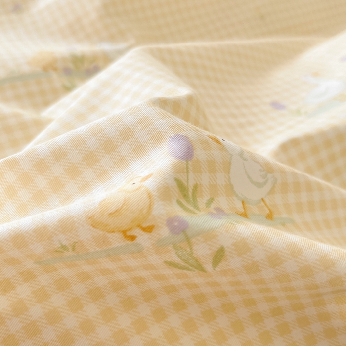 91家纺网 家纺一手货源 找家纺 吉象家纺 2025新款亲肤舒适全棉纯棉小清新卡通系列四件套 小萌鸭