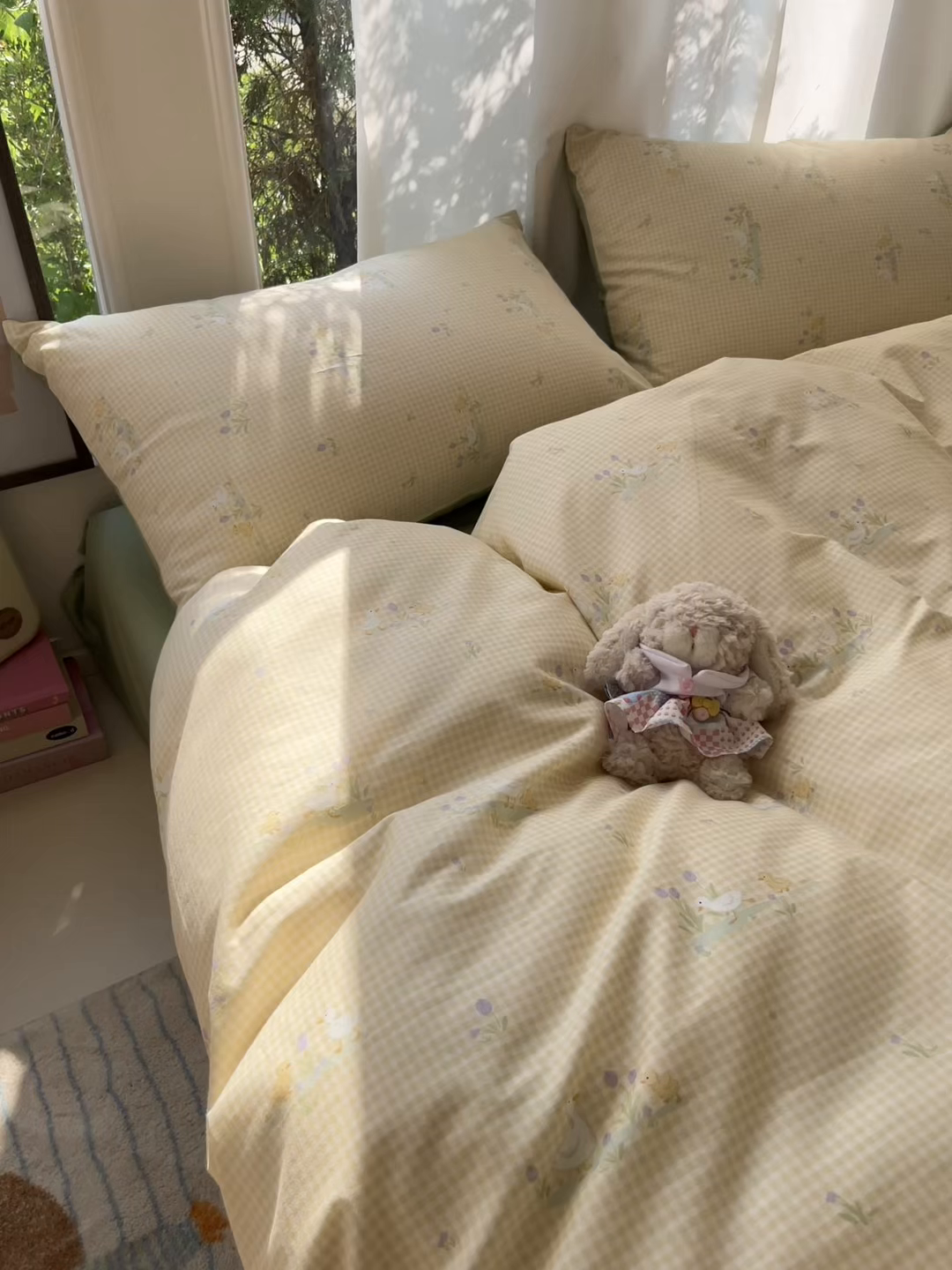 91家纺网 家纺一手货源 找家纺 吉象家纺 2025新款亲肤舒适全棉纯棉小清新卡通系列四件套 小萌鸭