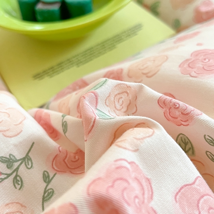 91家纺网 家纺一手货源 找家纺 吉象家纺 2025新款亲肤舒适全棉纯棉小清新卡通系列四件套 心动