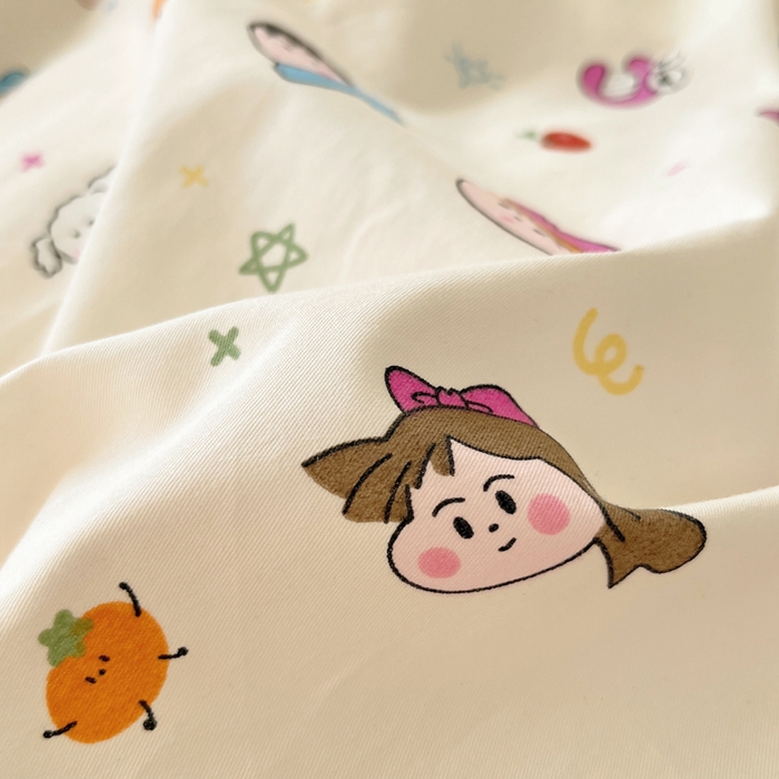 91家纺网 家纺一手货源 找家纺 吉象家纺 2025新款亲肤舒适全棉纯棉小清新卡通系列四件套 新新一家