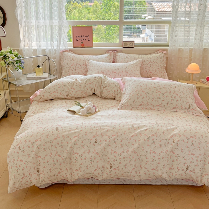 91家纺网 家纺一手货源 找家纺 花梦欣 2025新款全棉纯棉印花单品系列-三件套 花中仙子