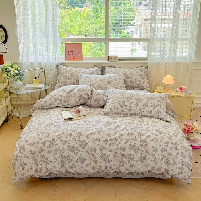 91家纺网 家纺一手货源 找家纺 花梦欣 2025新款全棉纯棉印花单品系列-三件套 摩菲