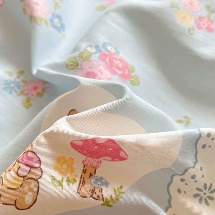 91家纺网 家纺一手货源 找家纺 花梦欣 2025新款全棉纯棉印花单品系列-三件套 花丛兔兰