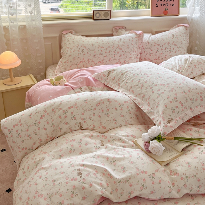 91家纺网 家纺一手货源 找家纺 花梦欣 2025新款全棉纯棉印花单品系列-三件套 花中仙子