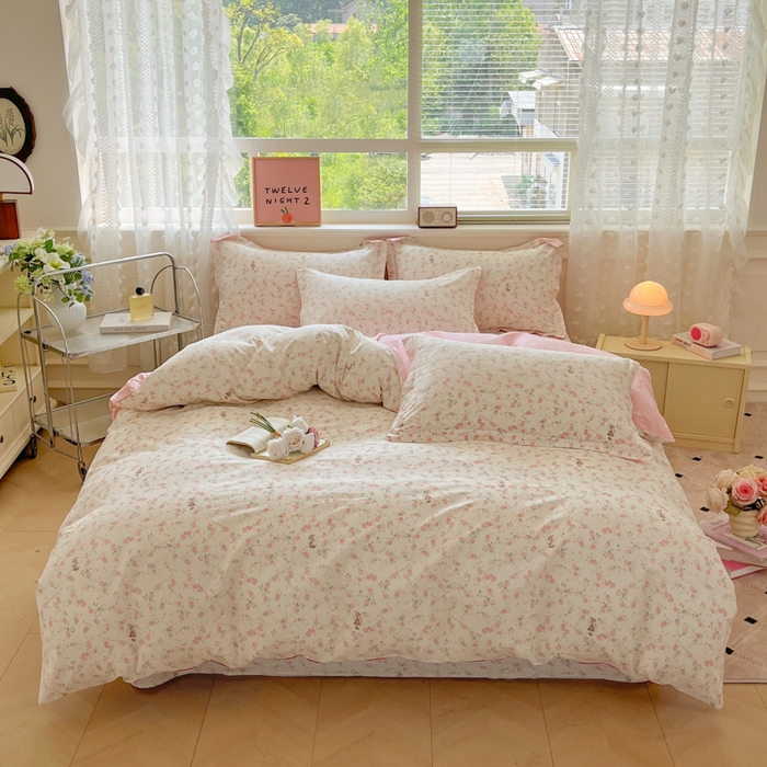 91家纺网 家纺一手货源 找家纺 花梦欣 2025新款全棉纯棉印花单品系列-三件套 花中仙子