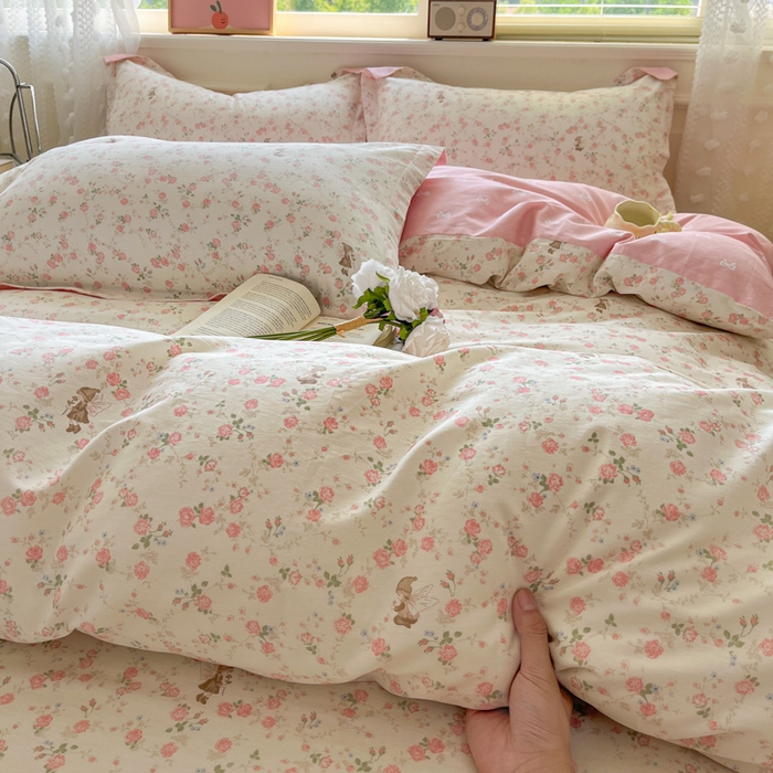 91家纺网 家纺一手货源 找家纺 花梦欣 2025新款全棉纯棉印花单品系列-三件套 花中仙子