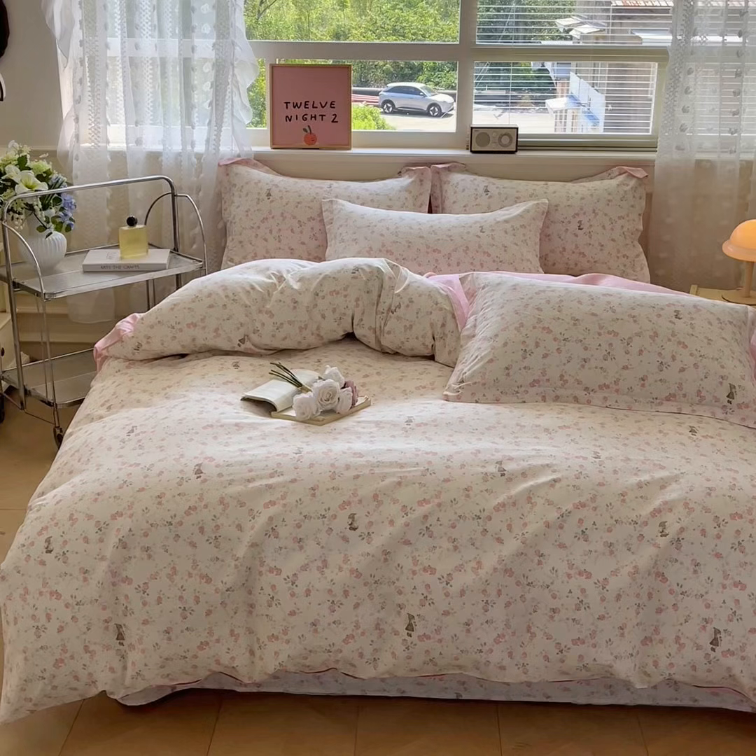 91家纺网 家纺一手货源 找家纺 花梦欣 2025新款全棉纯棉印花单品系列-三件套 花中仙子