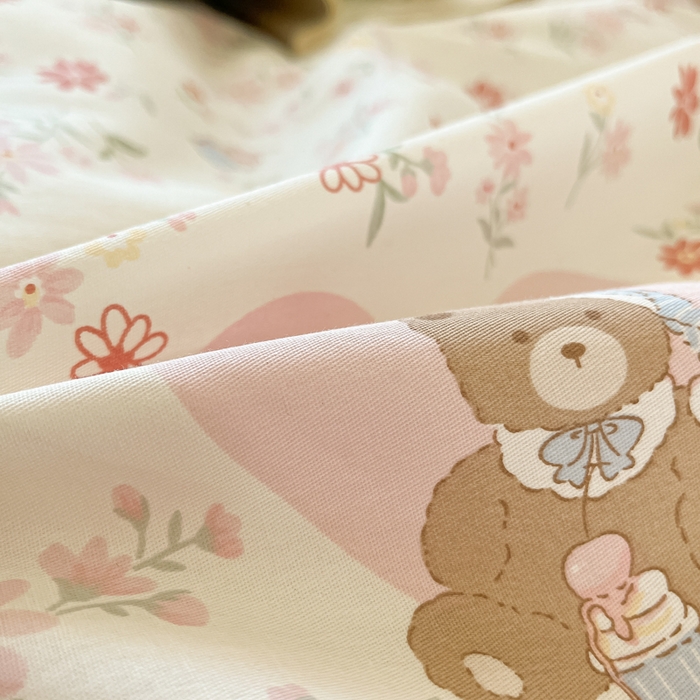 91家纺网 家纺一手货源 找家纺 花梦欣 2025新款全棉纯棉印花单品系列-三件套 旧书折痕粉