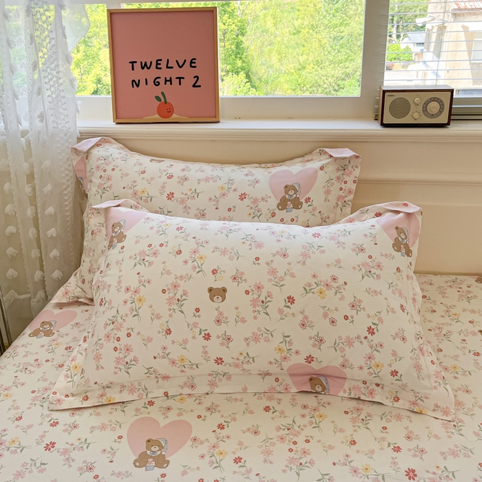 91家纺网 家纺一手货源 找家纺 花梦欣 2025新款全棉纯棉印花单品系列-三件套 旧书折痕粉