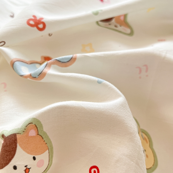 91家纺网 家纺一手货源 找家纺 花梦欣 2025新款全棉纯棉印花单品系列-三件套 萌宠国度