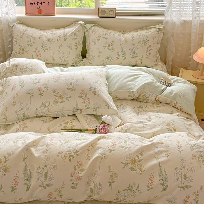 91家纺网 家纺一手货源 找家纺 花梦欣 2025新款全棉纯棉印花单品系列-三件套 暖樱之舞