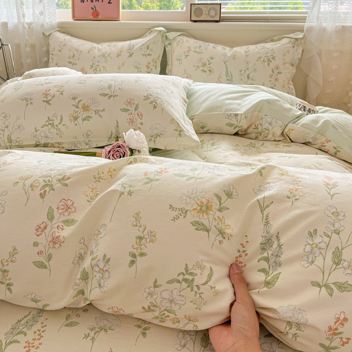 91家纺网 家纺一手货源 找家纺 花梦欣 2025新款全棉纯棉印花单品系列-三件套 暖樱之舞