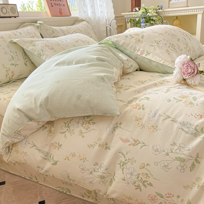 91家纺网 家纺一手货源 找家纺 花梦欣 2025新款全棉纯棉印花单品系列-三件套 暖樱之舞