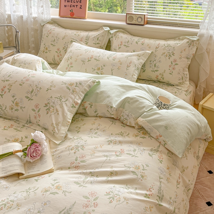 91家纺网 家纺一手货源 找家纺 花梦欣 2025新款全棉纯棉印花单品系列-三件套 暖樱之舞