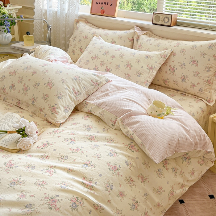 91家纺网 家纺一手货源 找家纺 花梦欣 2025新款全棉纯棉印花单品系列-三件套 欧风花影