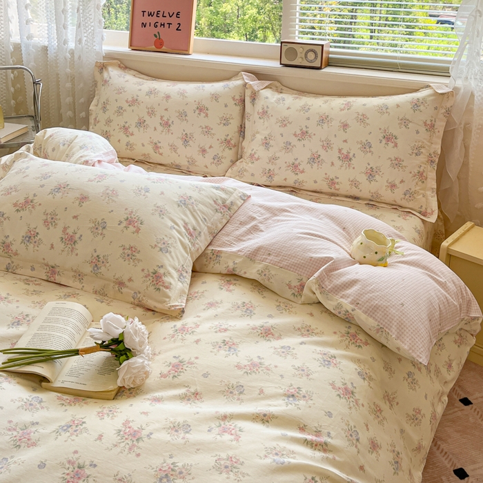 91家纺网 家纺一手货源 找家纺 花梦欣 2025新款全棉纯棉印花单品系列-三件套 欧风花影