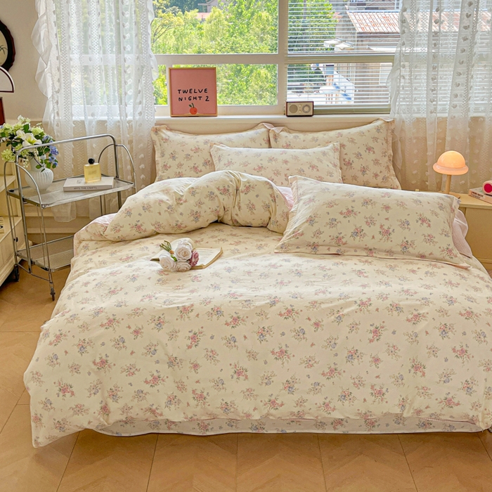 91家纺网 家纺一手货源 找家纺 花梦欣 2025新款全棉纯棉印花单品系列-三件套 欧风花影