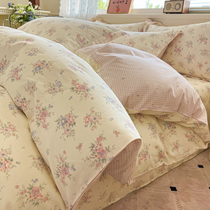 91家纺网 家纺一手货源 找家纺 花梦欣 2025新款全棉纯棉印花单品系列-三件套 欧风花影