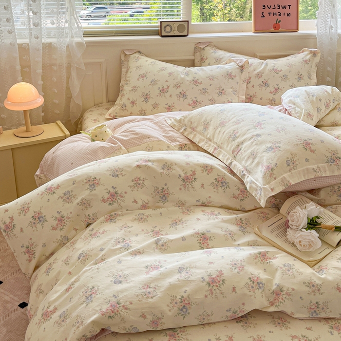 91家纺网 家纺一手货源 找家纺 花梦欣 2025新款全棉纯棉印花单品系列-三件套 欧风花影